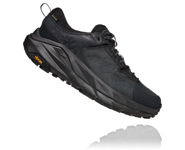 Hoka One One Kaha Low GORE-TEX Mens UK - Black / Grey Hiking Shoes - XICLR0547